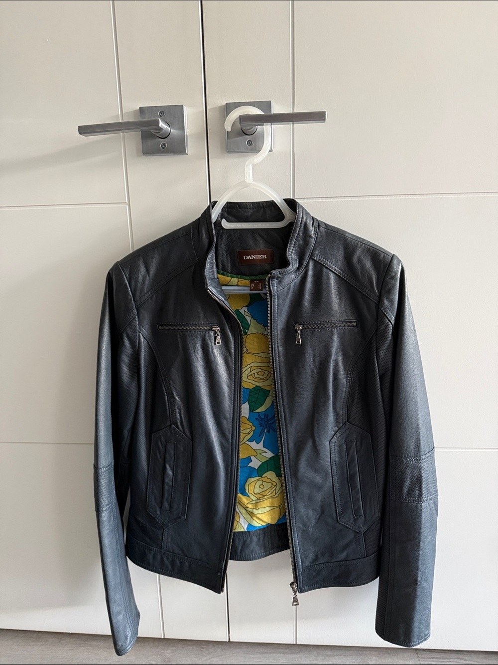 Danier Black Leather Bomber Jacket
